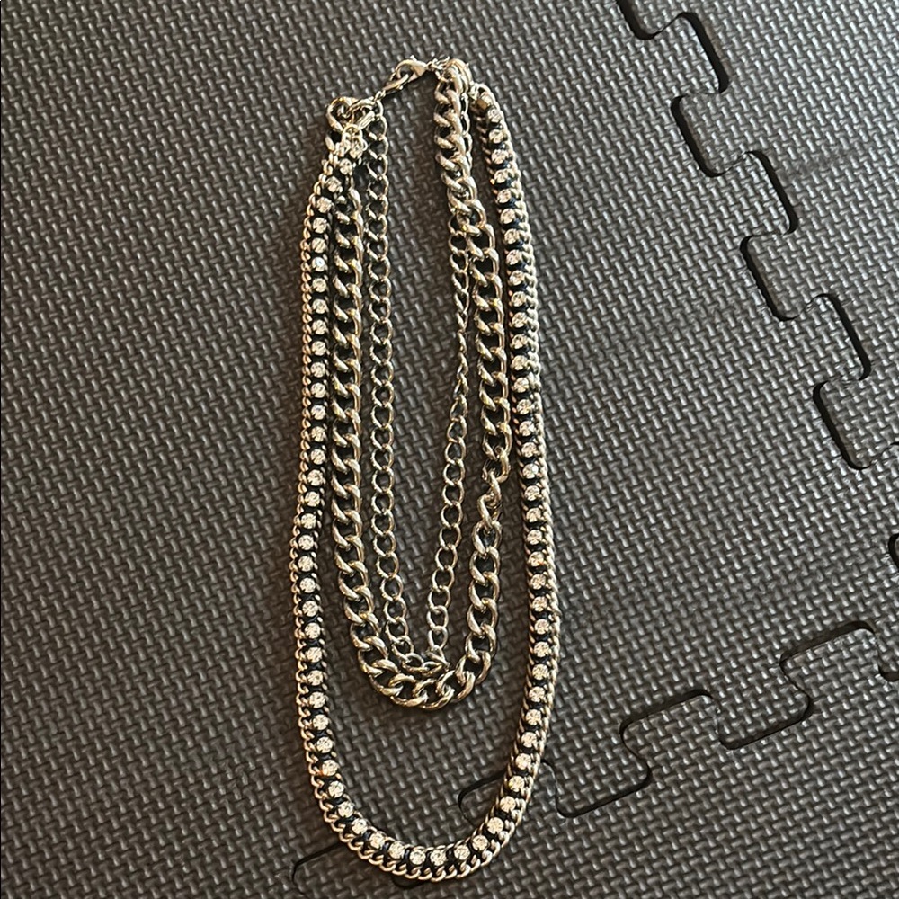 Stella & Dot Gold and Silver Layered Necklace
